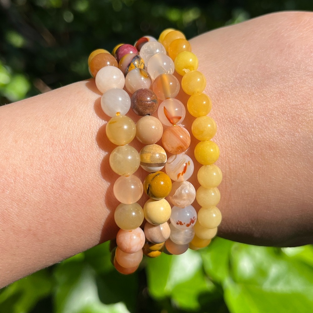 8mm yellow bracelet set